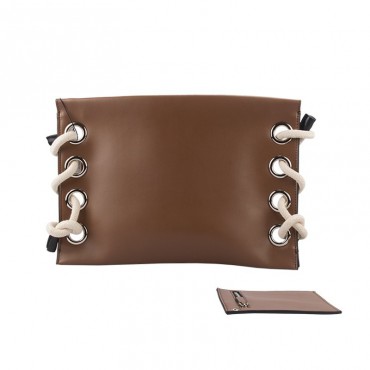Eldora Genuine Leather Clutch Bag Brown 76422