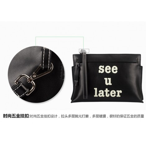 Eldora Genuine Leather Clutch Bag Black 76423