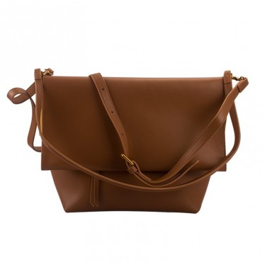 Eldora Genuine Leather Shoulder Bag Brown 76424