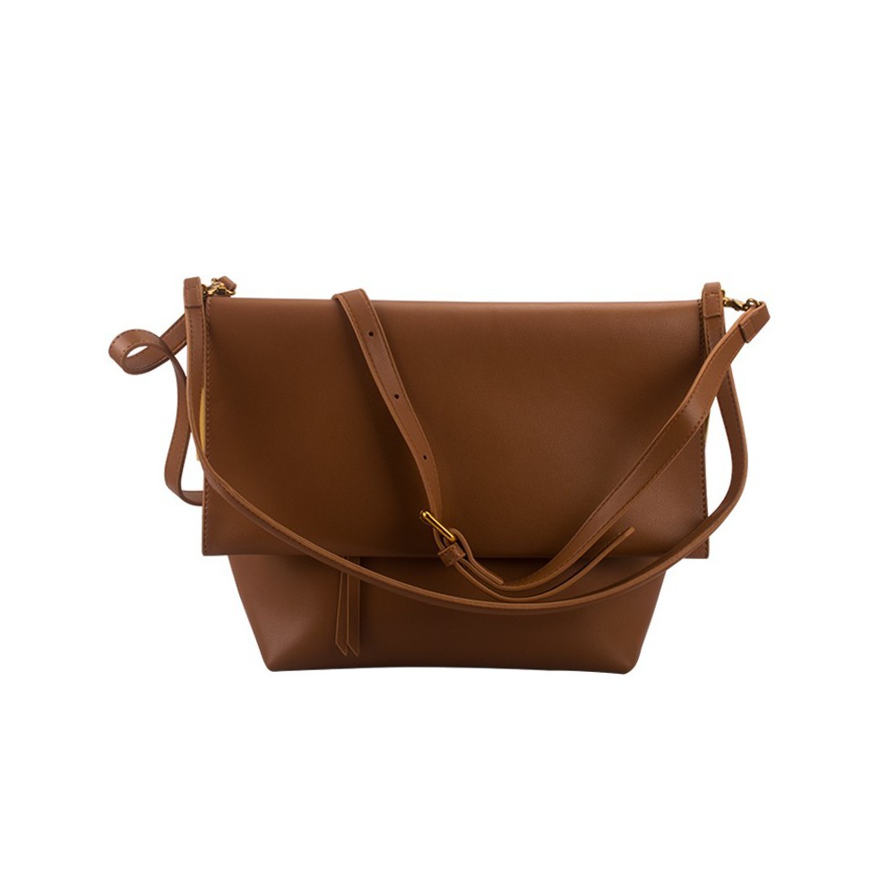 Eldora Genuine Leather Shoulder Bag Brown 76424