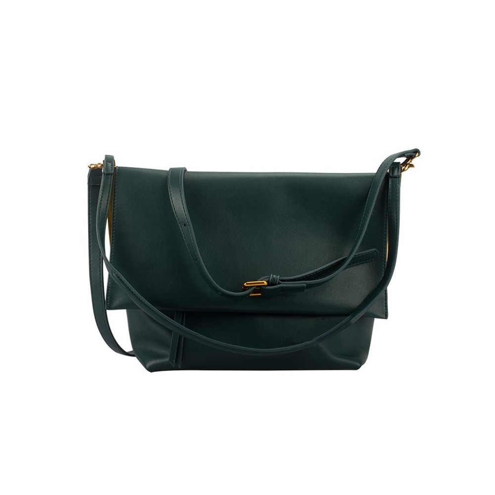Eldora Genuine Leather Shoulder Bag Green 76424
