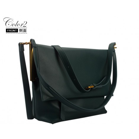 Eldora Genuine Leather Shoulder Bag Green 76424