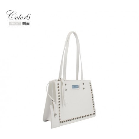 Eldora Genuine Leather Top Handle Bag White 76425