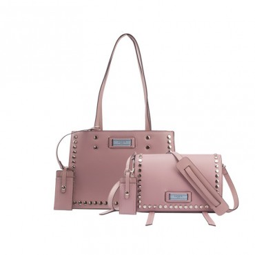 Eldora Genuine Leather Top Handle Bag Pink 76425