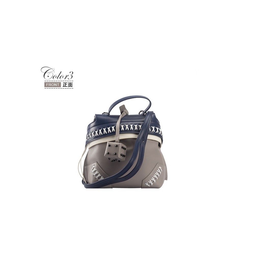 Eldora Genuine Leather Shoulder Bag Grey 76426