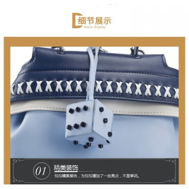 Eldora Genuine Leather Shoulder Bag Blue 76426