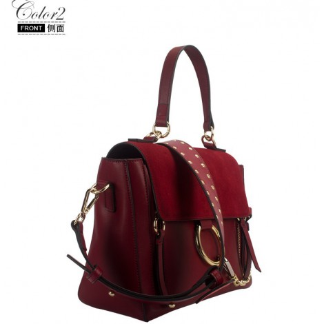 Eldora Genuine Leather Shoulder Bag Dark Red 76427