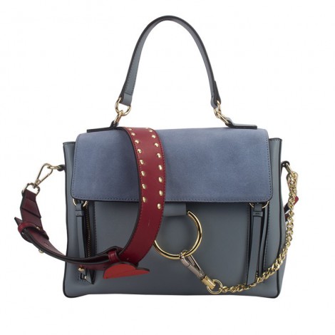Eldora Genuine Leather Shoulder Bag Blue 76427