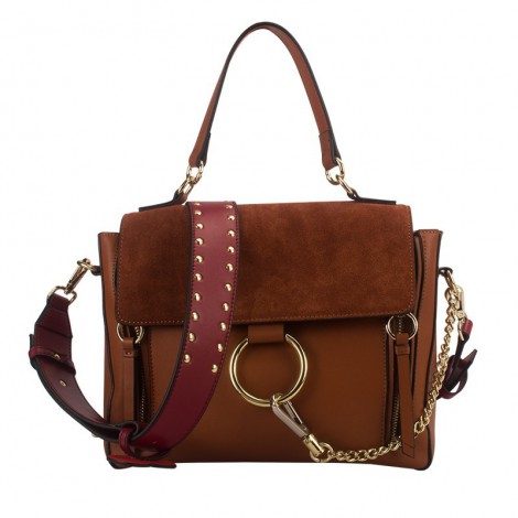Eldora Genuine Leather Shoulder Bag Brown 76427