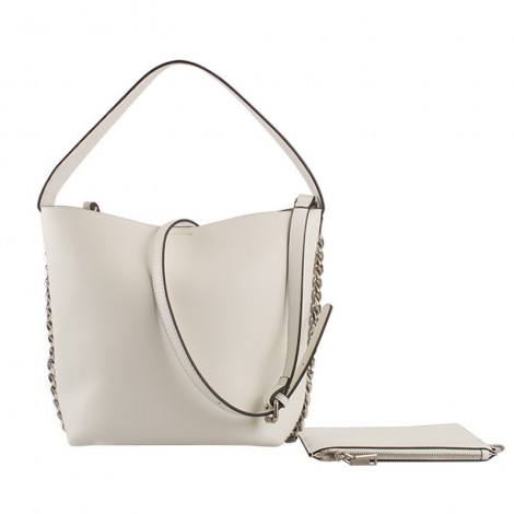 Eldora Genuine Leather Bucket Bag White 76428