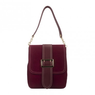 Eldora Genuine Leather Top Handle Bag Dark Red 76430 