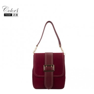 Eldora Genuine Leather Top Handle Bag Dark Red 76430 