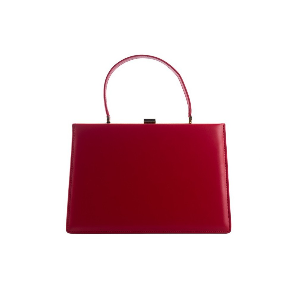 Eldora Genuine Leather Top Handle Bag Red 76431