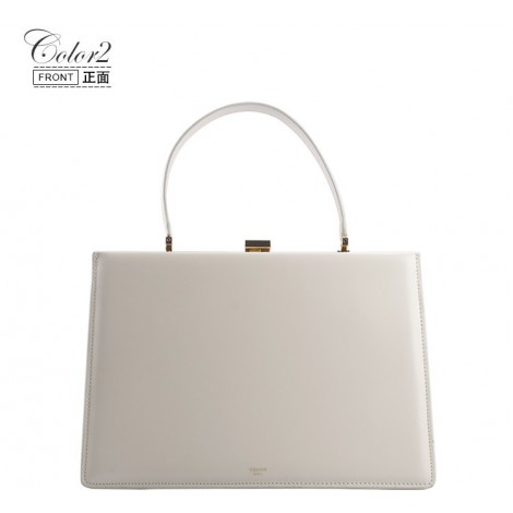 Eldora Genuine Leather Top Handle Bag White 76431
