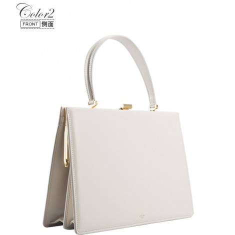 Eldora Genuine Leather Top Handle Bag White 76431
