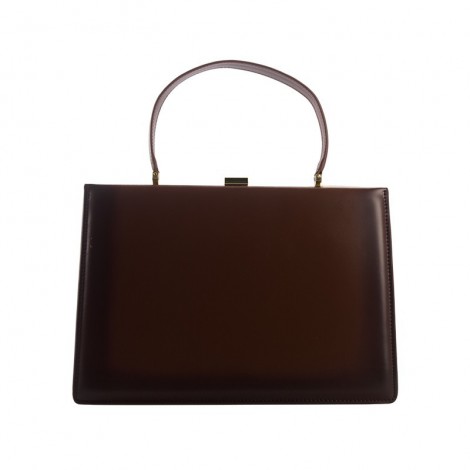 Eldora Genuine Leather Top Handle Bag Dark Red 76431