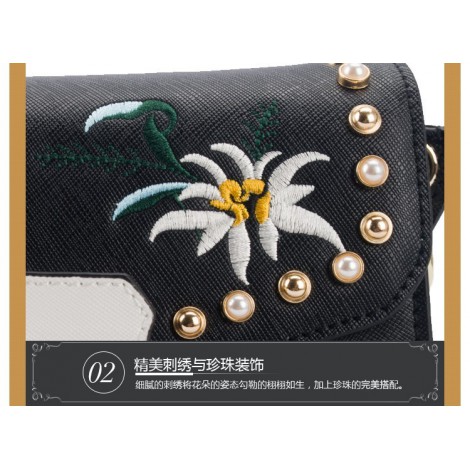 Eldora Genuine Leather Shoulder Bag Black 76432