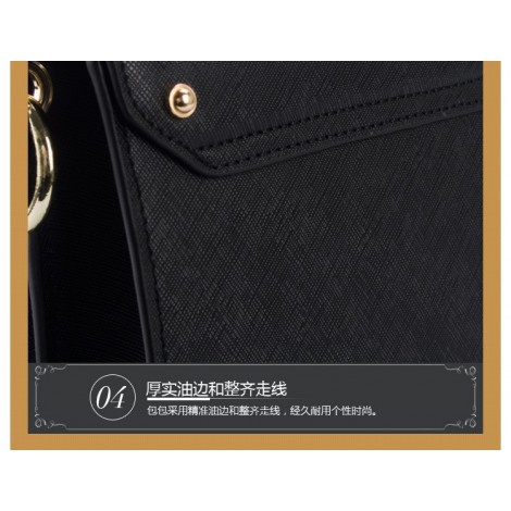 Eldora Genuine Leather Shoulder Bag Black 76432