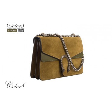 Eldora Genuine Leather Shoulder Bag Khaki 76412