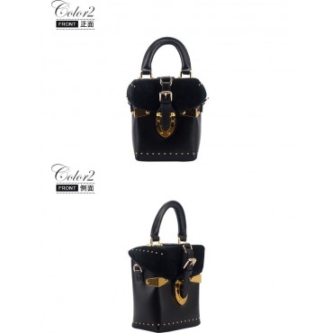 Eldora Genuine Leather Top Handle Bag Black 76434