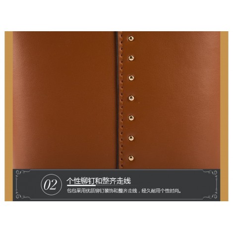 Eldora Genuine Leather Top Handle Bag Brown 76434
