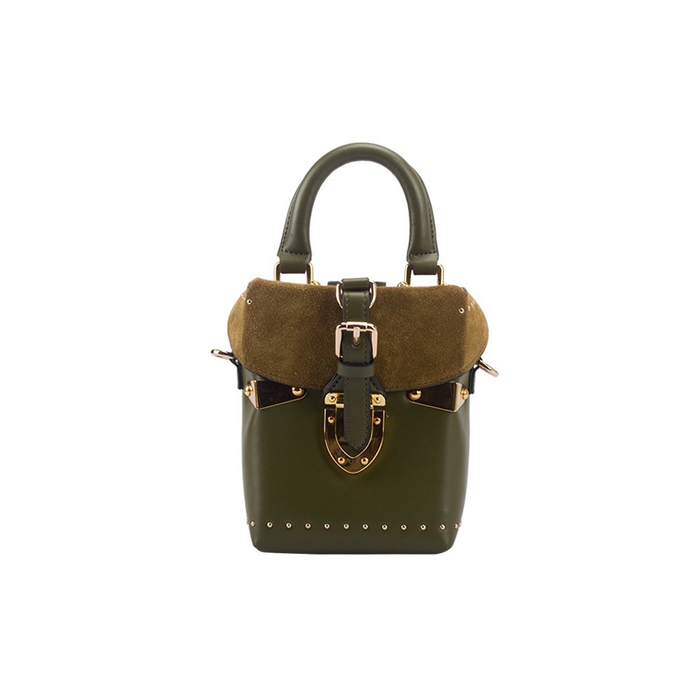 Eldora Genuine Leather Top Handle Bag Green 76434