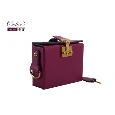 Eldora Genuine Leather Shoulder Bag Purple 76435