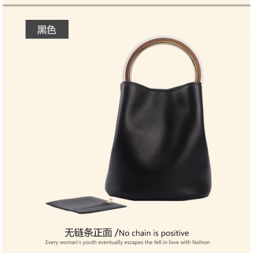 Eldora Genuine Leather Top Handle Bag Black 76441