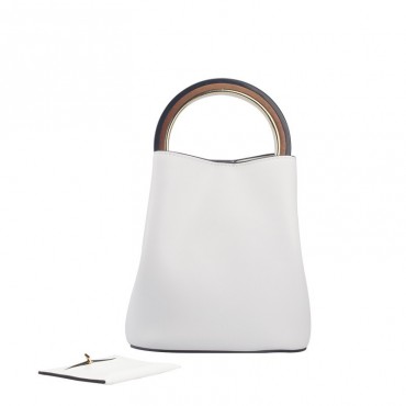 Eldora Genuine Leather Top Handle Bag White 76441