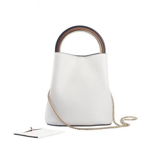 Eldora Genuine Leather Top Handle Bag White 76441