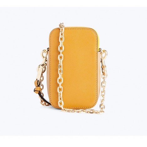 Eldora Genuine Leather Shoulder Bag Orange 76442