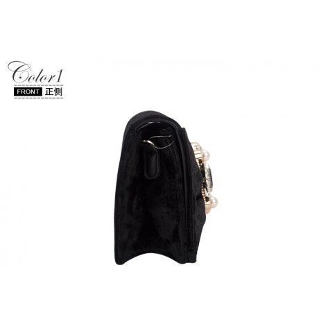 Eldora Genuine Leather Shoulder Bag Black 76444
