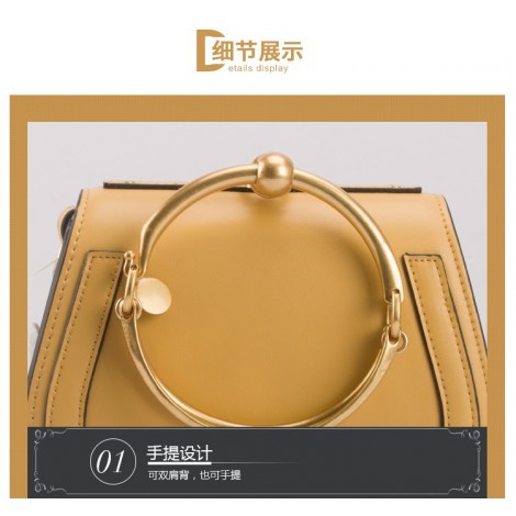 Eldora Genuine Leather Shoulder Bag Yellow 76445