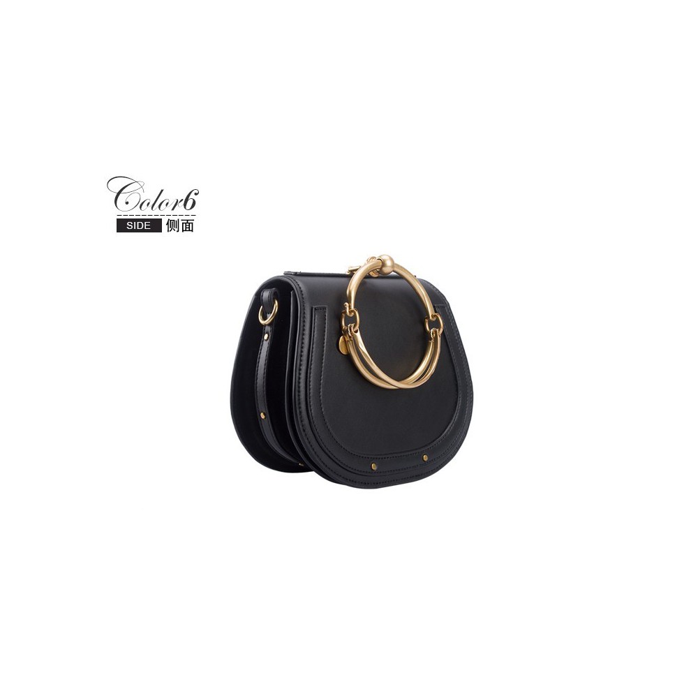 Eldora Genuine Leather Shoulder Bag Black 76445