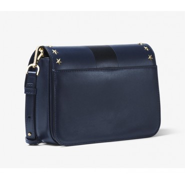 Eldora Genuine Leather Shoulder Bag Blue Black 76447