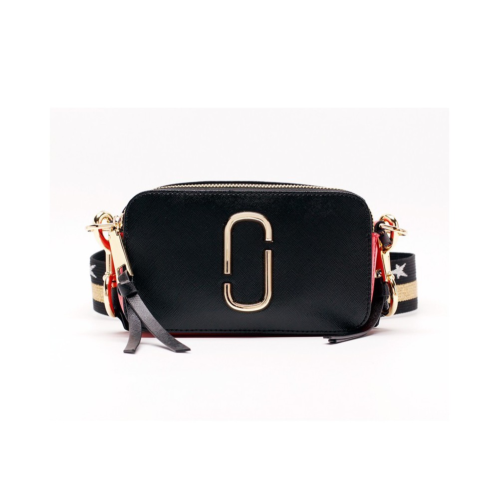 Eldora Genuine Leather Shoulder Bag with Decoration Pattern Black 76448
