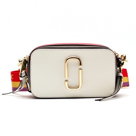 Eldora Genuine Leather Shoulder Bag with Decoration Pattern  White 76448