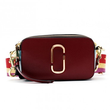 Eldora Genuine Leather Shoulder Bag with Decoration Pattern Dark Red 76448