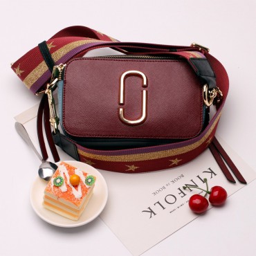 Eldora Genuine Leather Shoulder Bag with Decoration Pattern Dark Red 76448