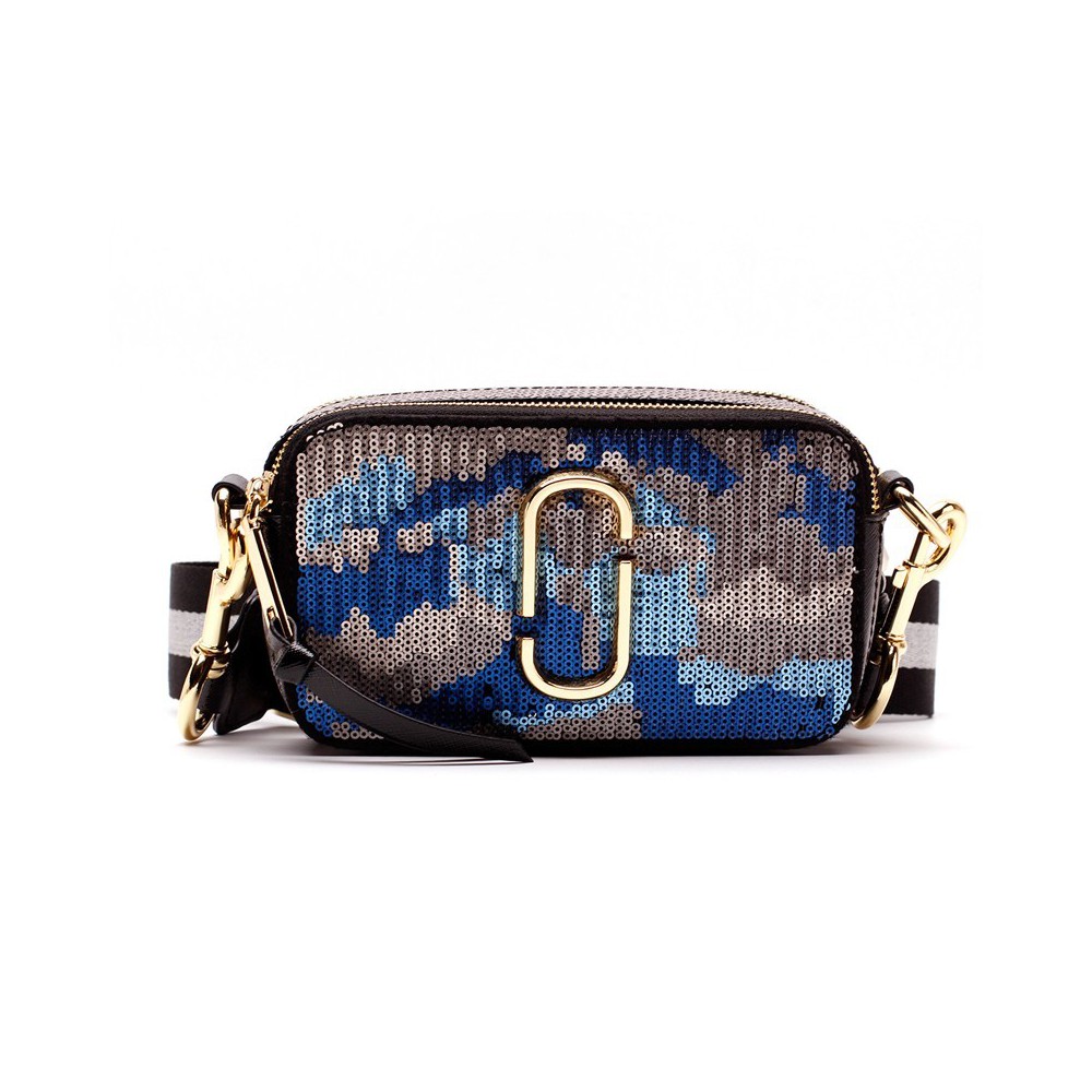 Eldora Genuine Leather Shoulder Bag with Decoration Pattern Blue Grey 76448