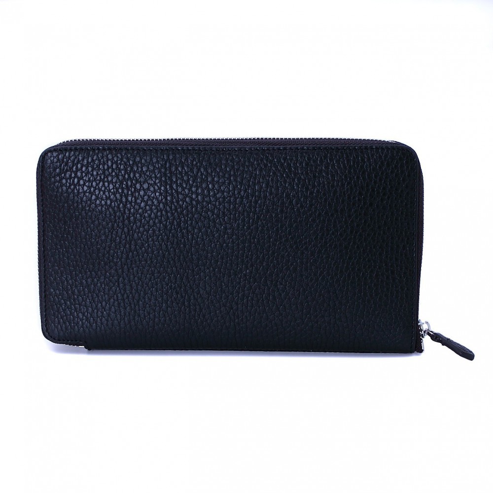 Rosaire « Helene » Women's Zipper Wallet made of Togo Leather in Black Color 15986