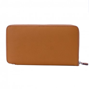 Rosaire « Helene » Women's Zipper Wallet made of Togo Leather in Khaki Color 15986