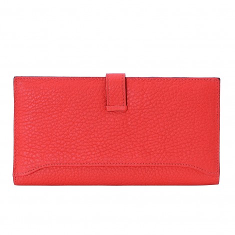 Rosaire « Catherine » Women's Togo Leather Wallet Red Color 15984