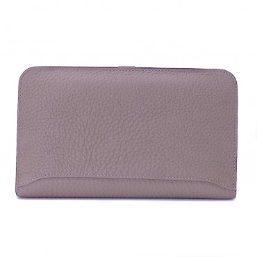 Rosaire « Harmonie » Women's Togo Leather Wallet Taupe Color 15987