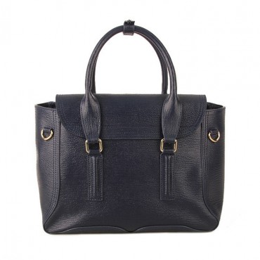 Rosaire « Royston » Satchel Bag Made of Genuine Cowhide Leather in Ink Blue Color / 75308