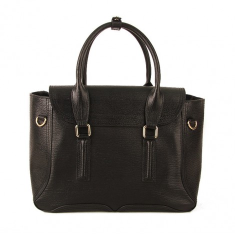 Rosaire « Royston » Satchel Bag Made of Genuine Cowhide Leather in Black Color / 75308
