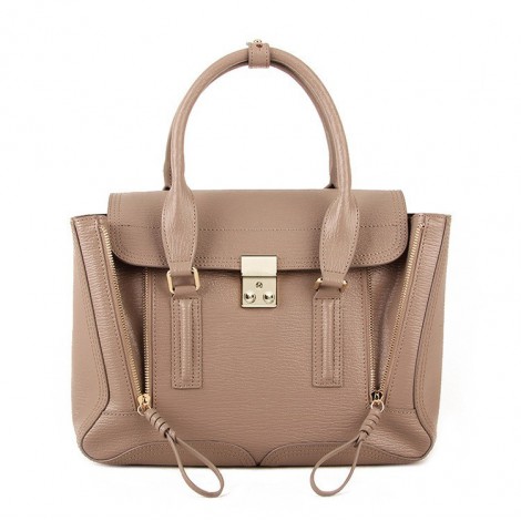 Rosaire « Royston » Satchel Bag Made of Genuine Cowhide Leather in Apricot Color / 75308