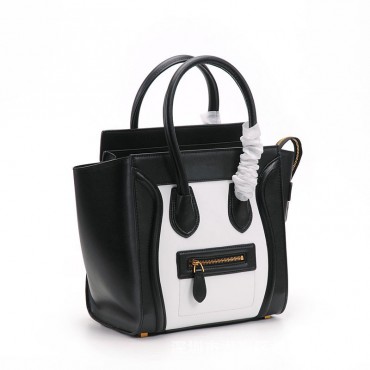 Eldora Christie Women's Leather Top Handle Bag in Black / White Color 75309