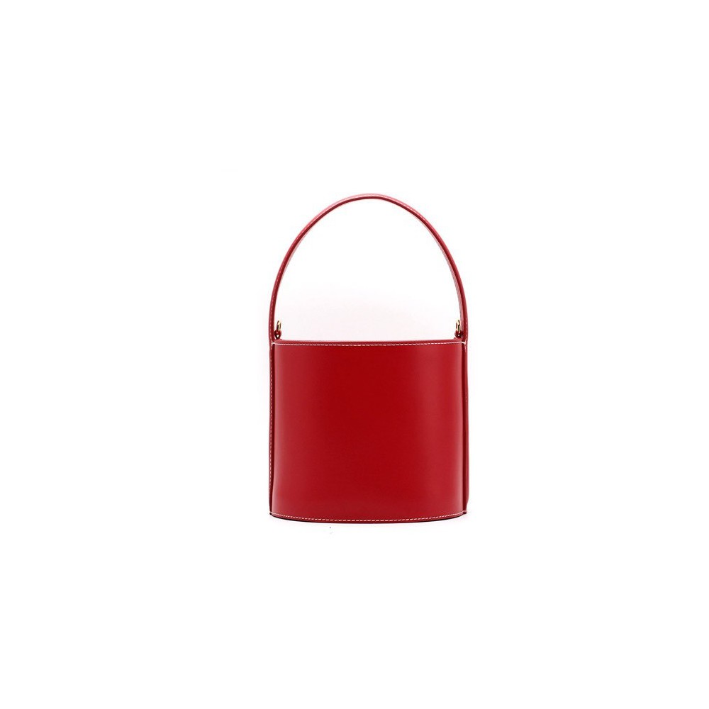Eldora Genuine Leather Bucket Bag Red 76409