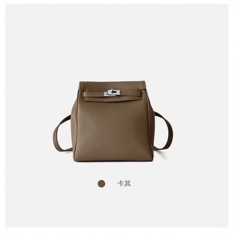 Eldora Genuine Cow Leather Backpack Bag Brown 77105